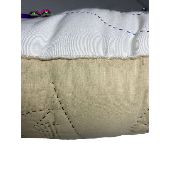 VTG Camping Throw Pillow Hand Made Seasons Fall Spring Reversible Quilted Embell - Picture 12 of 16